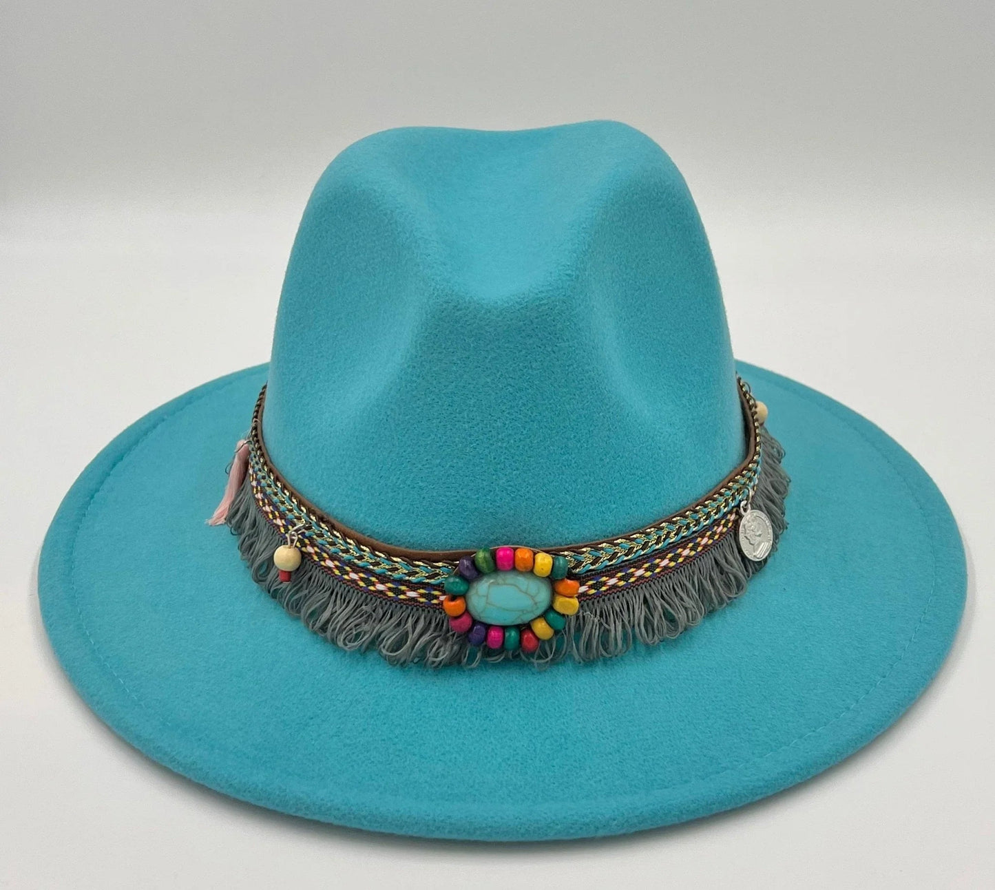 Boho Stiff Fedora Hat-3