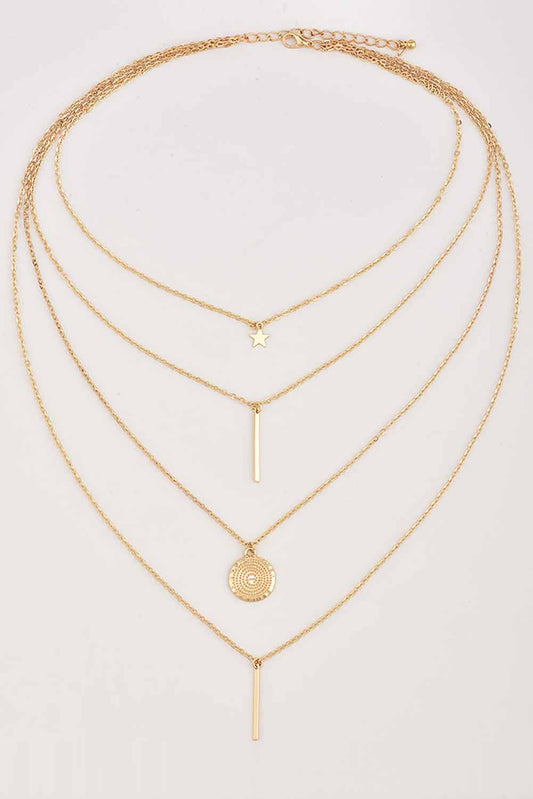 Boho Multi-layered Pendant Necklace-0