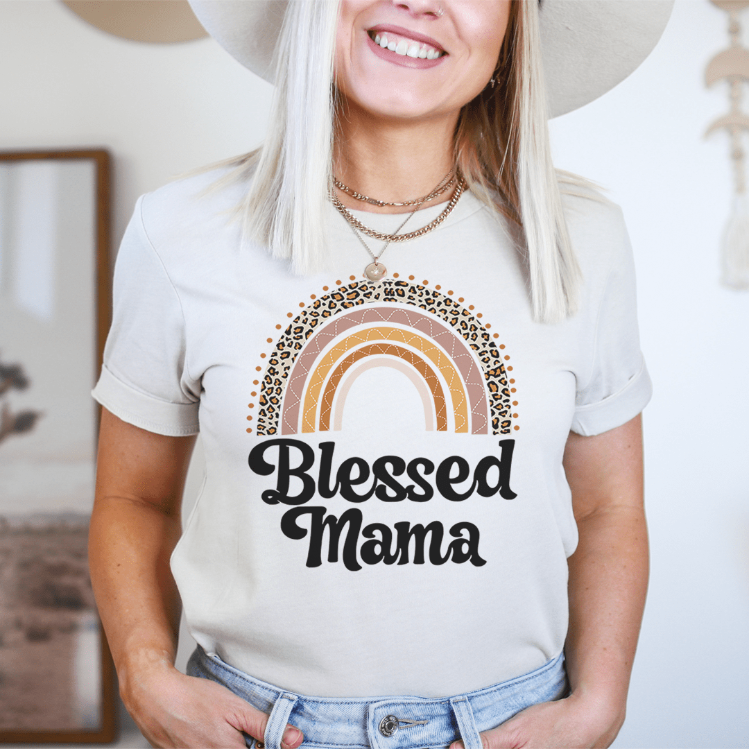 Blessed Mama Boho Rainbow T-Shirt-2