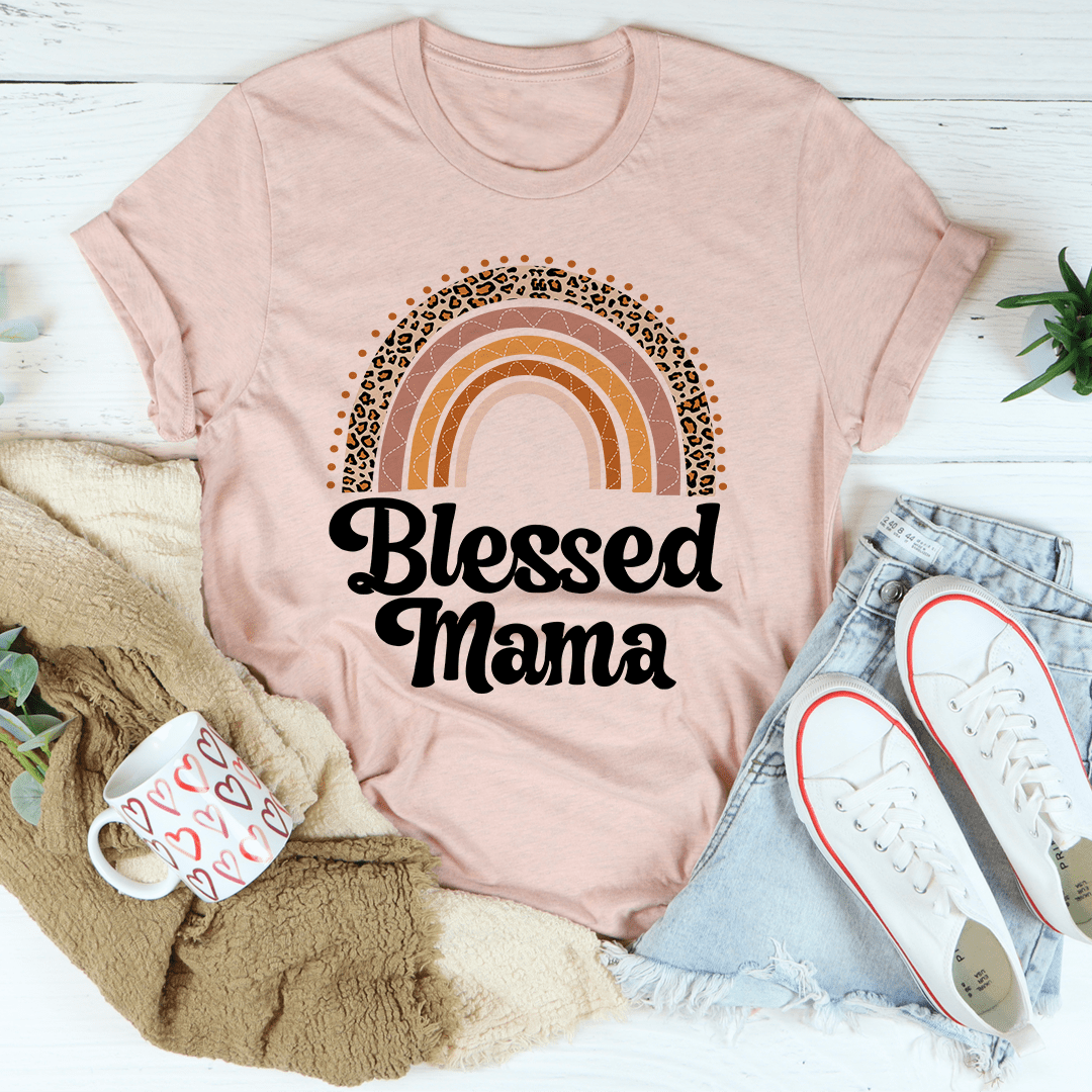 Blessed Mama Boho Rainbow T-Shirt-3