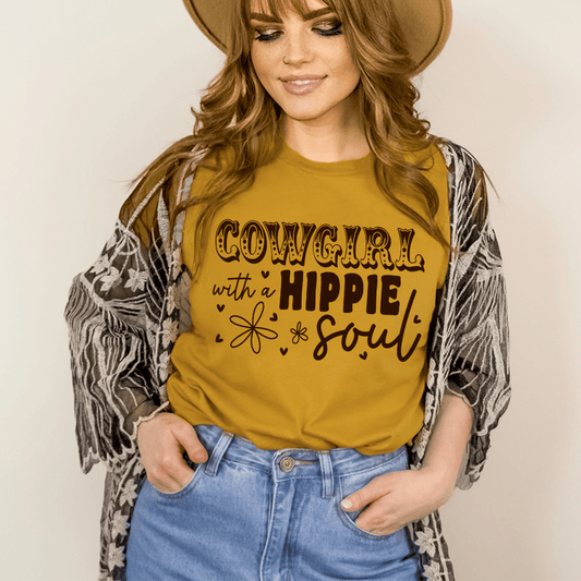 Cowgirl With Hippie Soul Tee-0